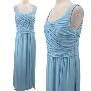 Lauren Ralph Lauren Formal Maxi Gown Pleated Bodice Sleeveless Sky Blue NEW 14